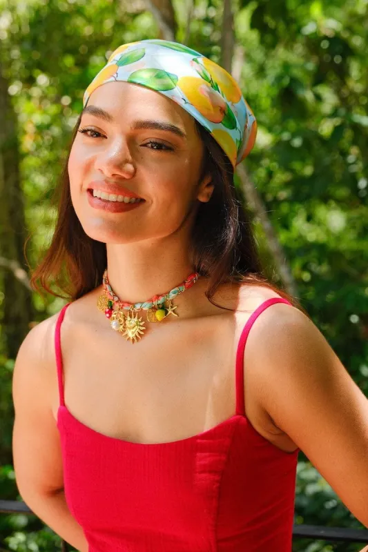 Bohemian Beach Foulard Necklace made by Mulberry and Grand