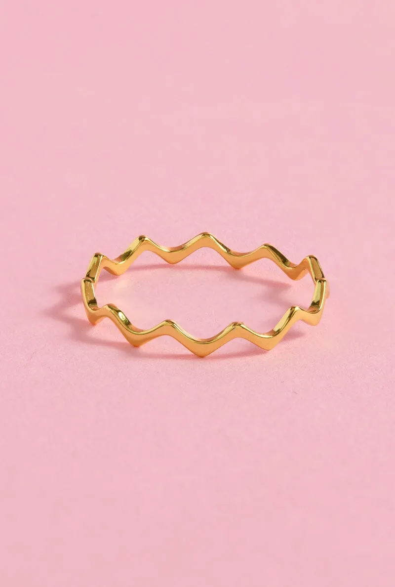 Zig Zag Sterling Silver Ring sold by Mulberry and Grand