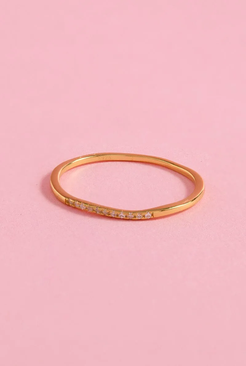 Dainty Wave Gold Sterling Silver Ring sold by Mulberry and Grand