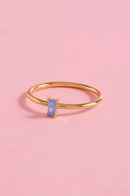 Ice Blue Bar Sterling Silver Ring made by Mulberry and Grand