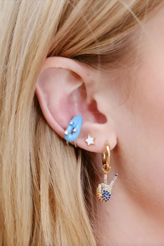 Peace + Love Charm Dangle Earrings sold by Mulberry and Grand