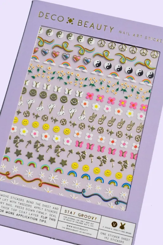 Stay Groovy Nail Stickers sold by Mulberry and Grand