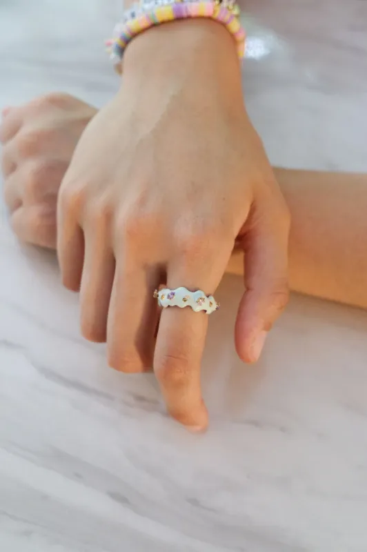 Brietta Crystal Painted Stacking Ring sold by Mulberry and Grand