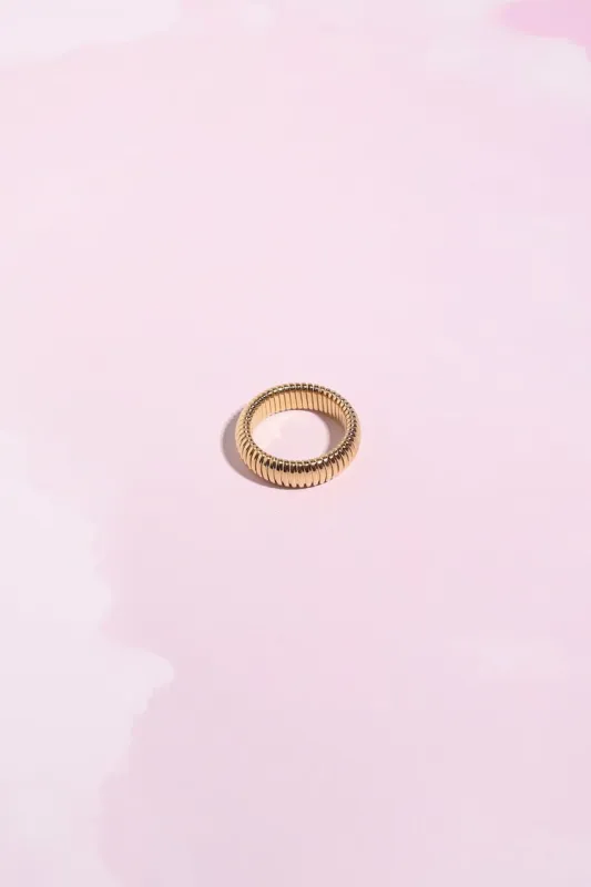 Amelia Chunky Ribbed Stacking Ring sold by Mulberry and Grand