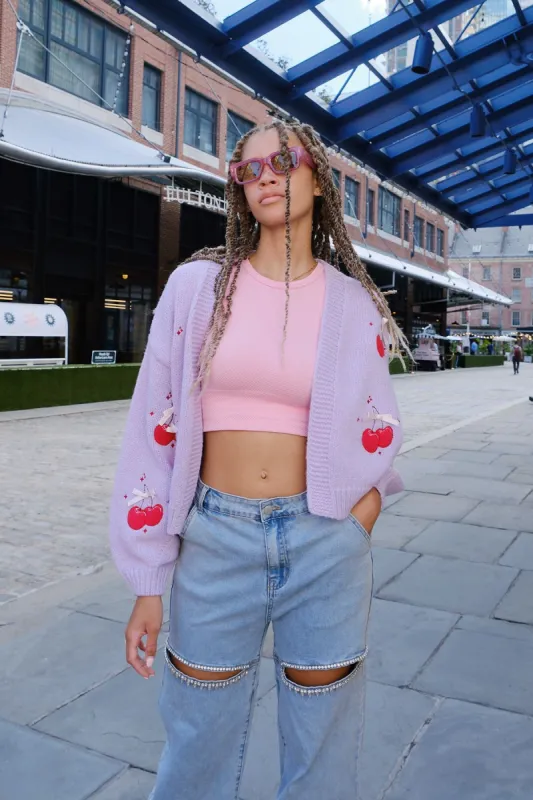 You're the Cherry on Top Puff Cardigan sold by Mulberry and Grand