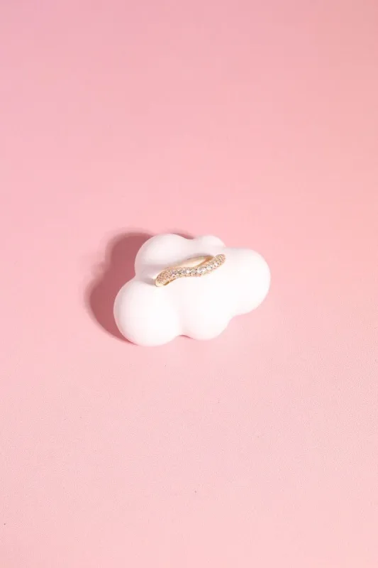 Emerson Crystal Wave Sterling Silver Ring sold by Mulberry and Grand