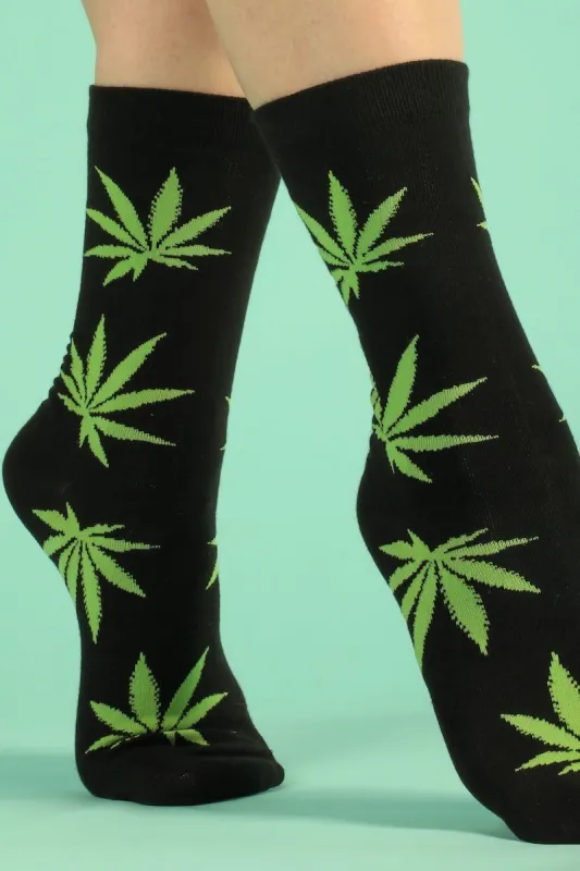 Pot Leaf Socks sold by Mulberry and Grand