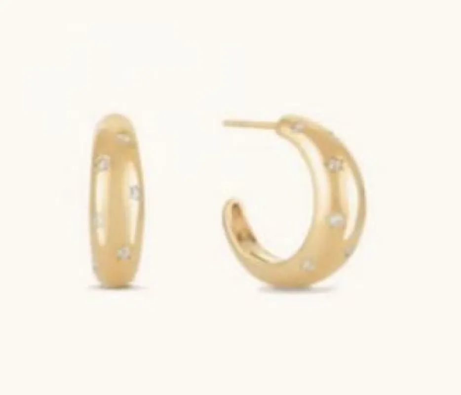 Theta Sterling Silver Hoop Earrings sold by Mulberry and Grand
