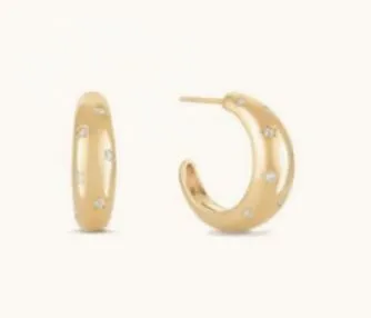 Theta Sterling Silver Hoop Earrings sold by Mulberry and Grand