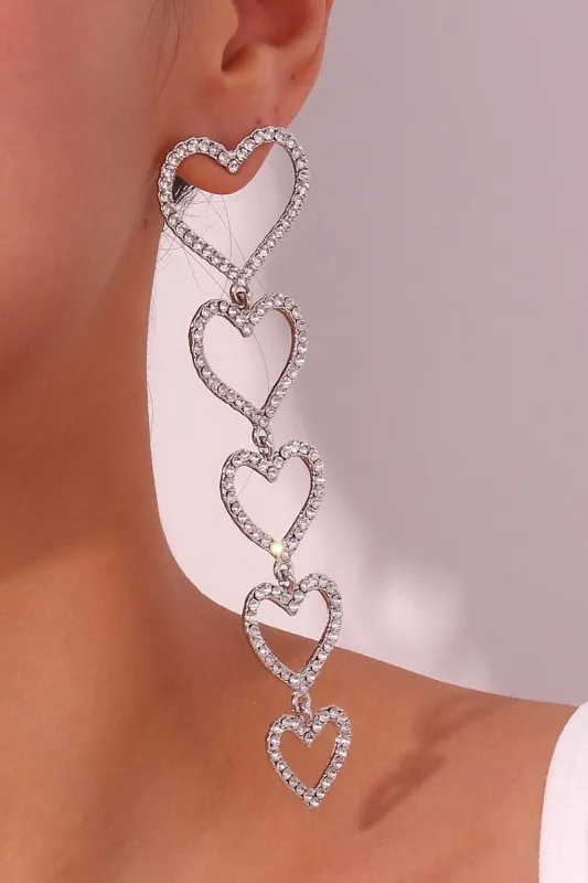Heart Crystal Dangle Earrings sold by Mulberry and Grand
