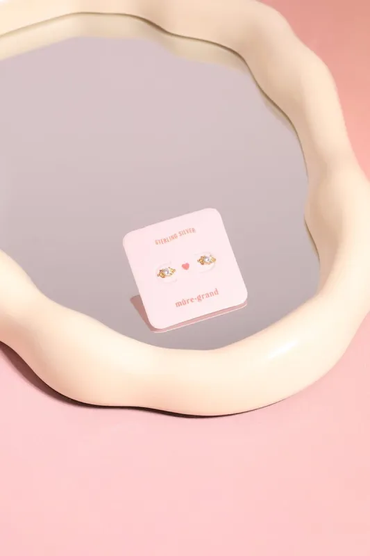 Crystal Spotlight Sterling Silver Stud Earrings sold by Mulberry and Grand