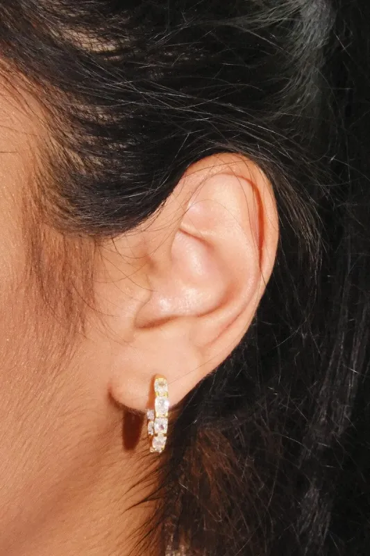 Studded Sterling Silver Hoop Earrings sold by Mulberry and Grand