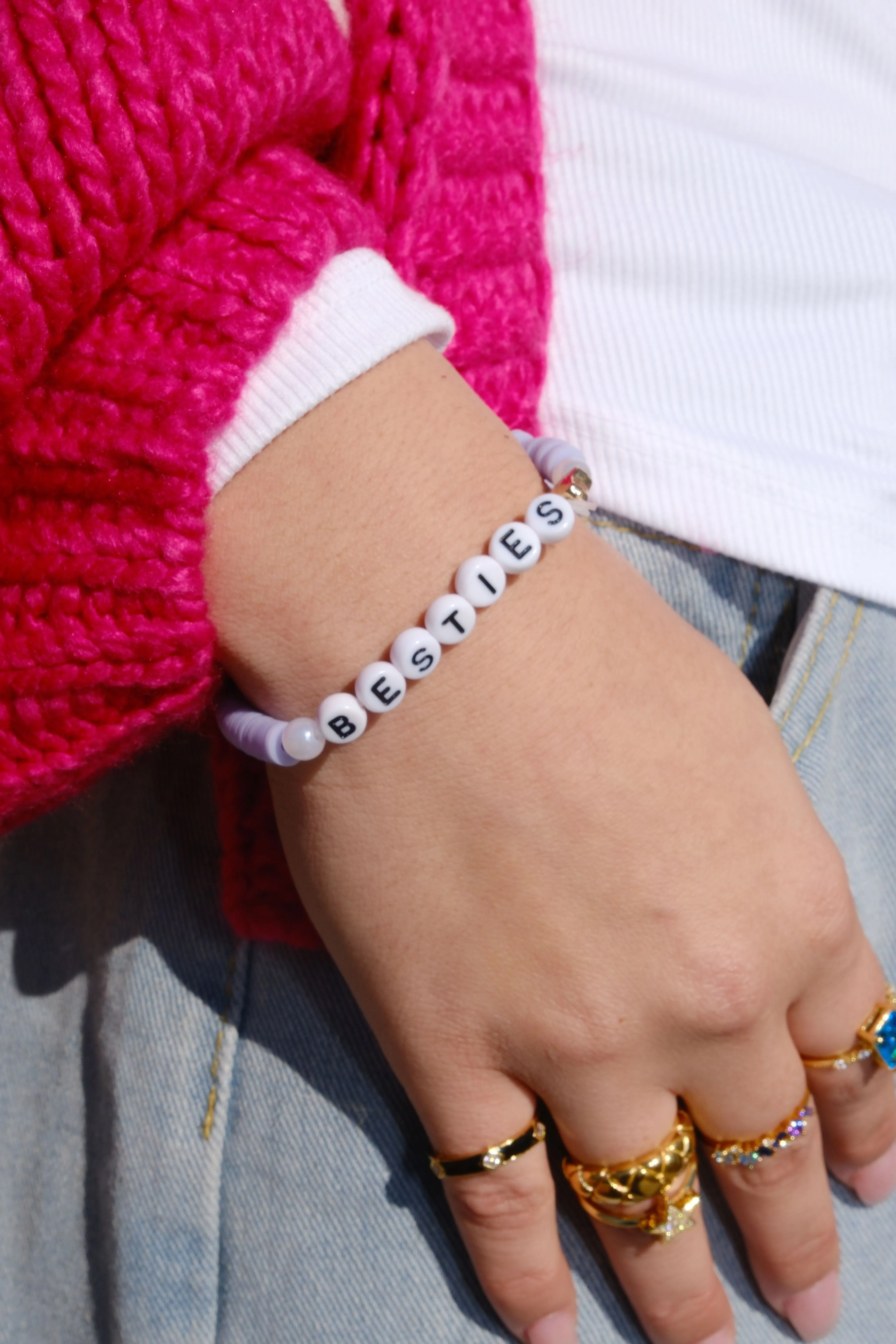 Besties Inspirational Beaded Bracelet sold by Mulberry and Grand