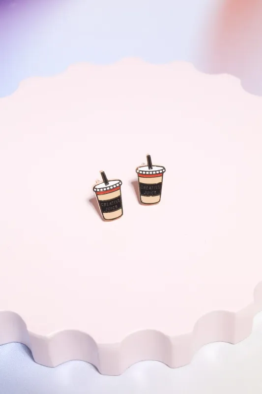 Creative Juice Enamel Charm Stud Earrings sold by Mulberry and Grand