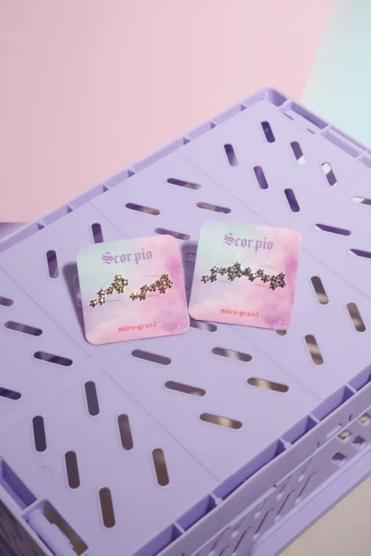 Scorpio Crystal Zodiac Stud Earrings sold by Mulberry and Grand