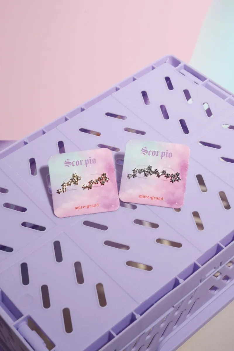 Scorpio Crystal Zodiac Stud Earrings sold by Mulberry and Grand