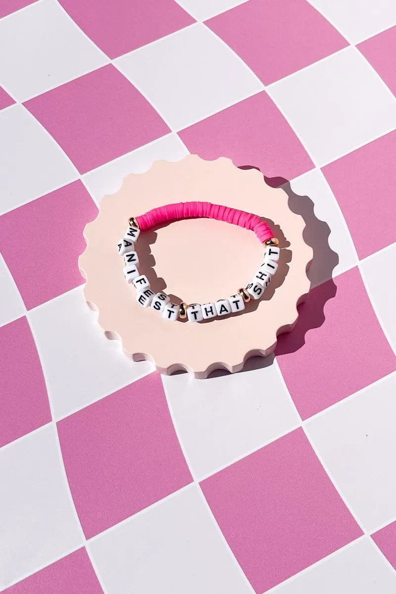Manifest That Shit Inspirational Beaded Bracelet sold by Mulberry and Grand