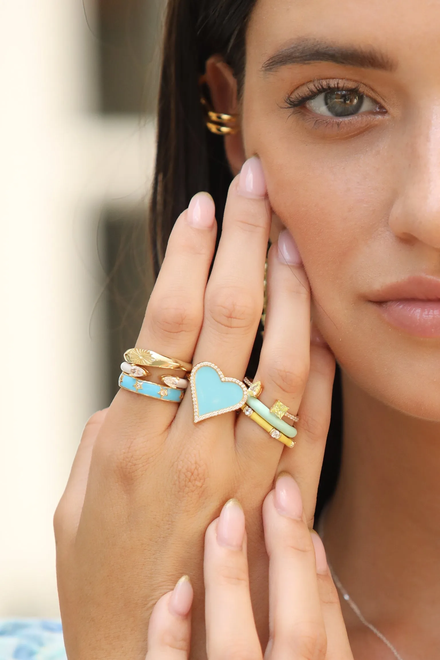 Star Enamel Sterling Silver Band Ring sold by Mulberry and Grand product image thumbnail 2