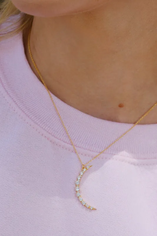 Moon Pendant Sterling Silver Necklace sold by Mulberry and Grand