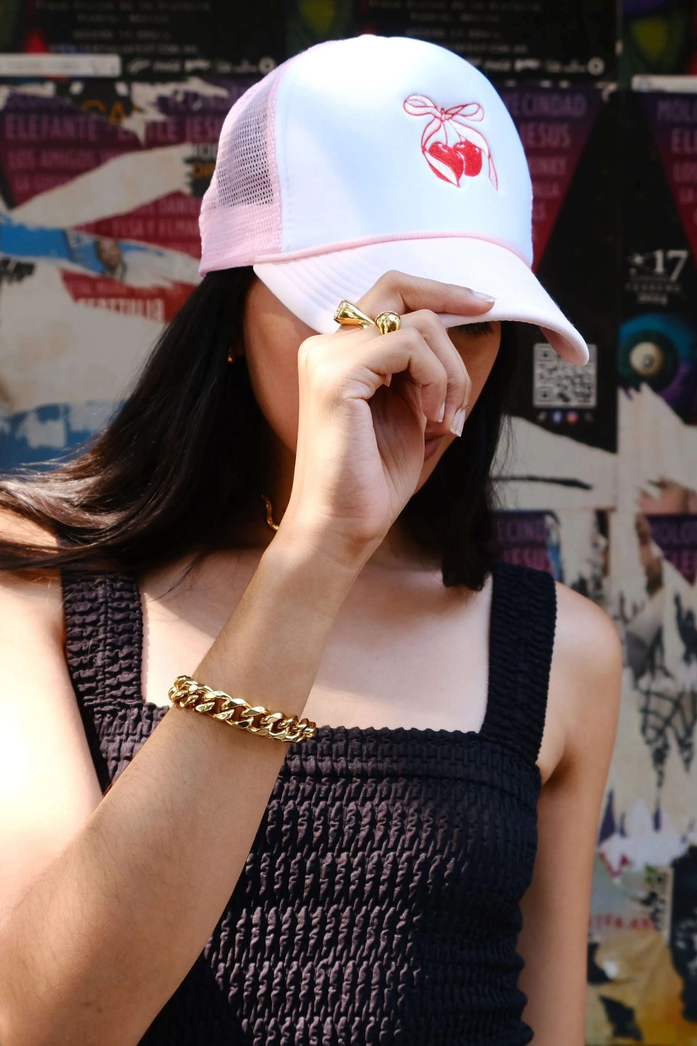 Sweet Like Cherries Embroidered Trucker Hat sold by Mulberry and Grand