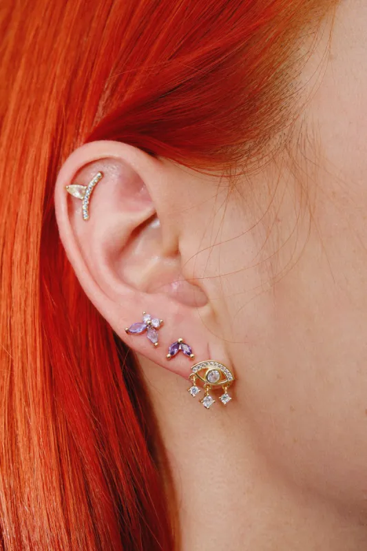 Eyes on You Sterling Silver Charm Dangle Earrings sold by Mulberry and Grand