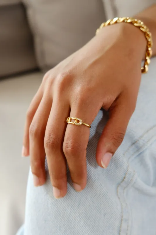 Safety Pin Sterling Silver Ring sold by Mulberry and Grand