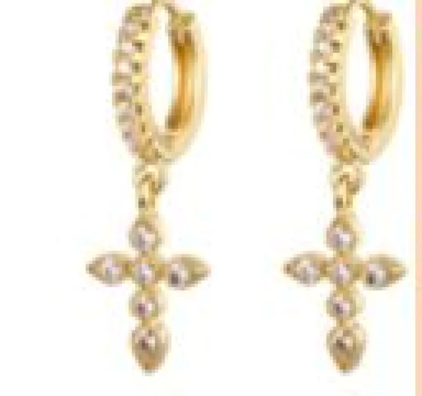 Cross Charm Dangle Earrings sold by Mulberry and Grand