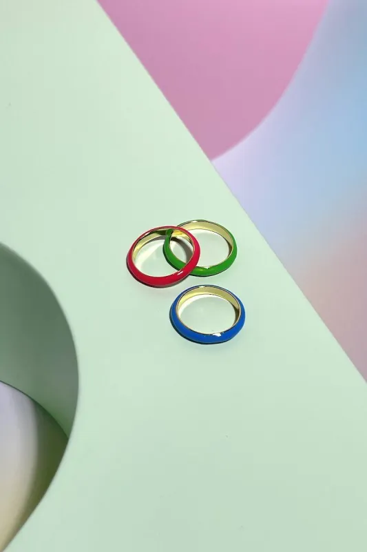 Colorful Enamel Band Stacking Ring sold by Mulberry and Grand