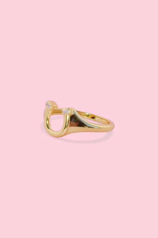 Lucky Horseshoe Sterling Silver Ring sold by Mulberry and Grand