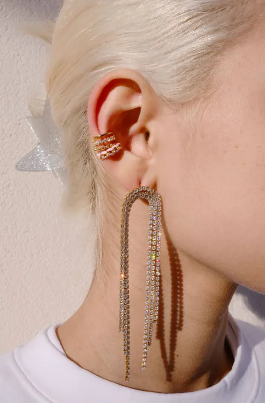 Tessa Crystal Drop Statement Earrings made by Mulberry and Grand