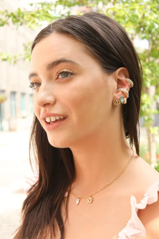 New York Coffee Cup Enamel Charm Stud Earrings sold by Mulberry and Grand