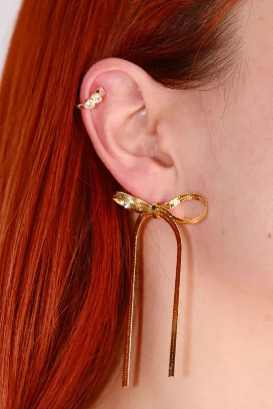 Ribbon Charm Dangle Earrings sold by Mulberry and Grand