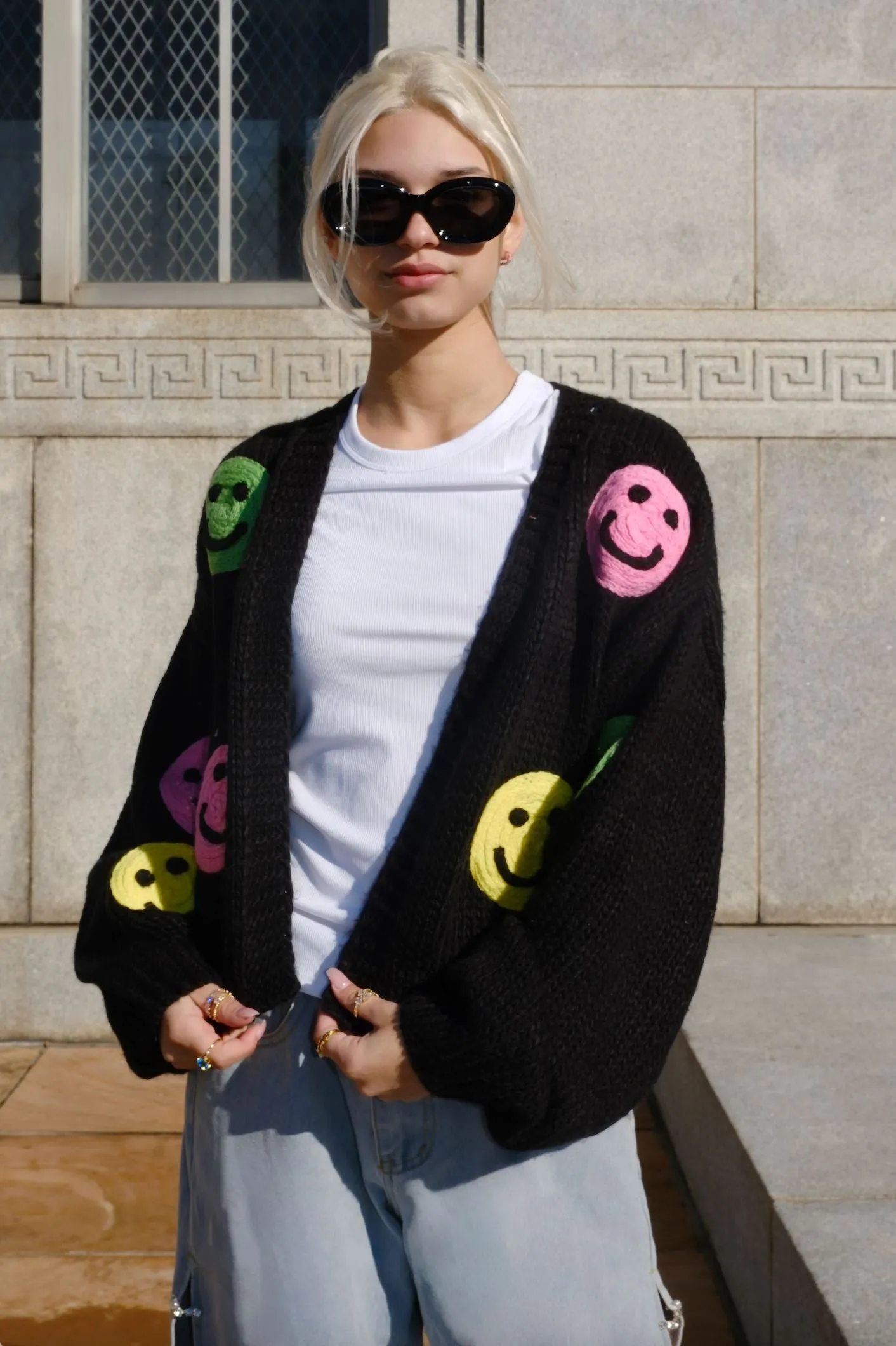 Smiles for Miles Puff Cardigan sold by Mulberry and Grand