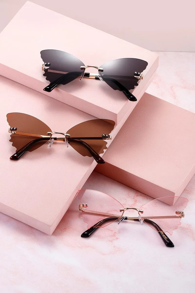 Butterfly Wings Rimless Sunglasses sold by Mulberry and Grand product image thumbnail 2