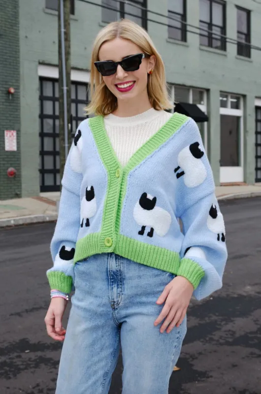 Little Lamb Puff Cardigan sold by Mulberry and Grand