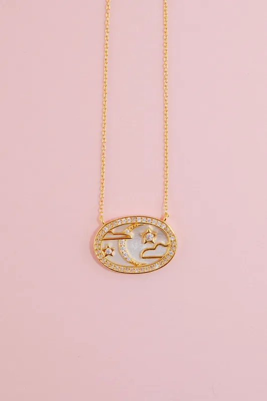 Celestial Skies Pendant Sterling Silver Necklace sold by Mulberry and Grand