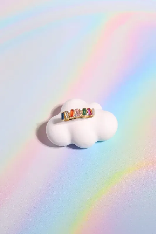 Philia Rainbow Crystal Sterling Silver Ring sold by Mulberry and Grand