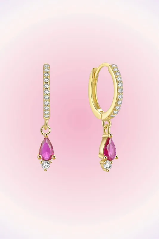 Diamond Crystal Sterling Silver Charm Dangle Earrings sold by Mulberry and Grand