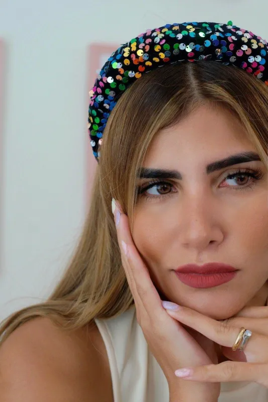 Sequin Velvet Plush Headband sold by Mulberry and Grand