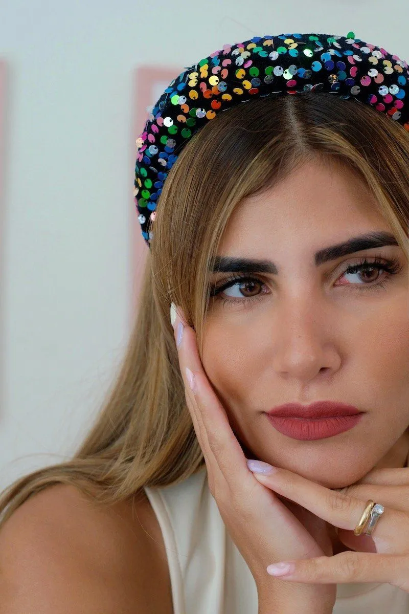 Sequin Velvet Plush Headband sold by Mulberry and Grand