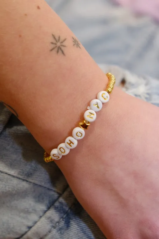Soho NYC Inspirational Beaded Bracelet sold by Mulberry and Grand
