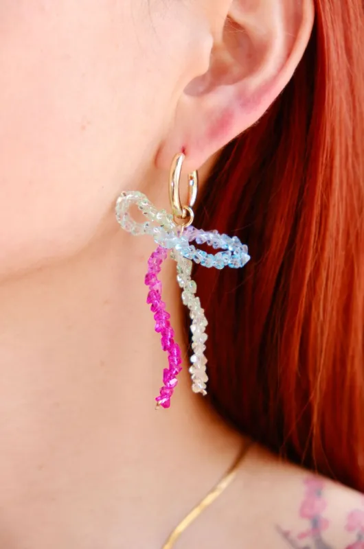 Birthday Bow Charm Dangle Earrings sold by Mulberry and Grand