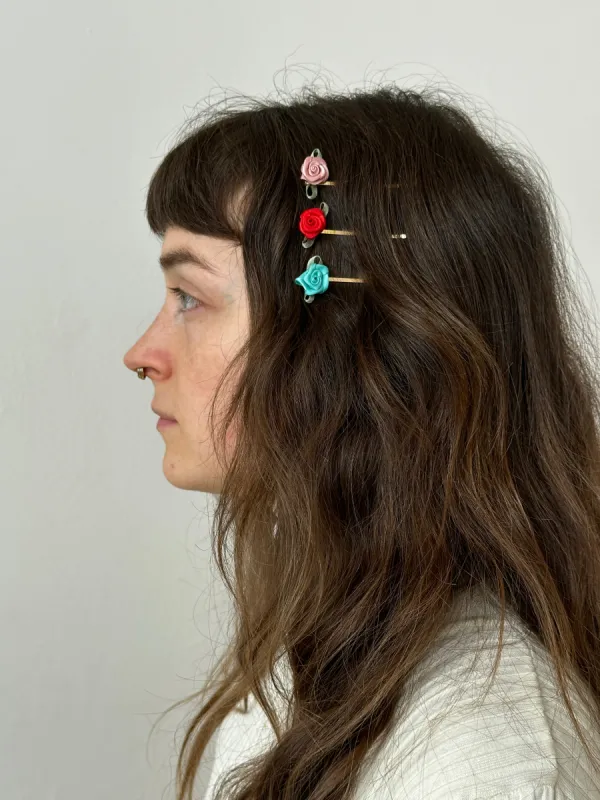 Rosette Bobby Pin Trio sold by Room Shop