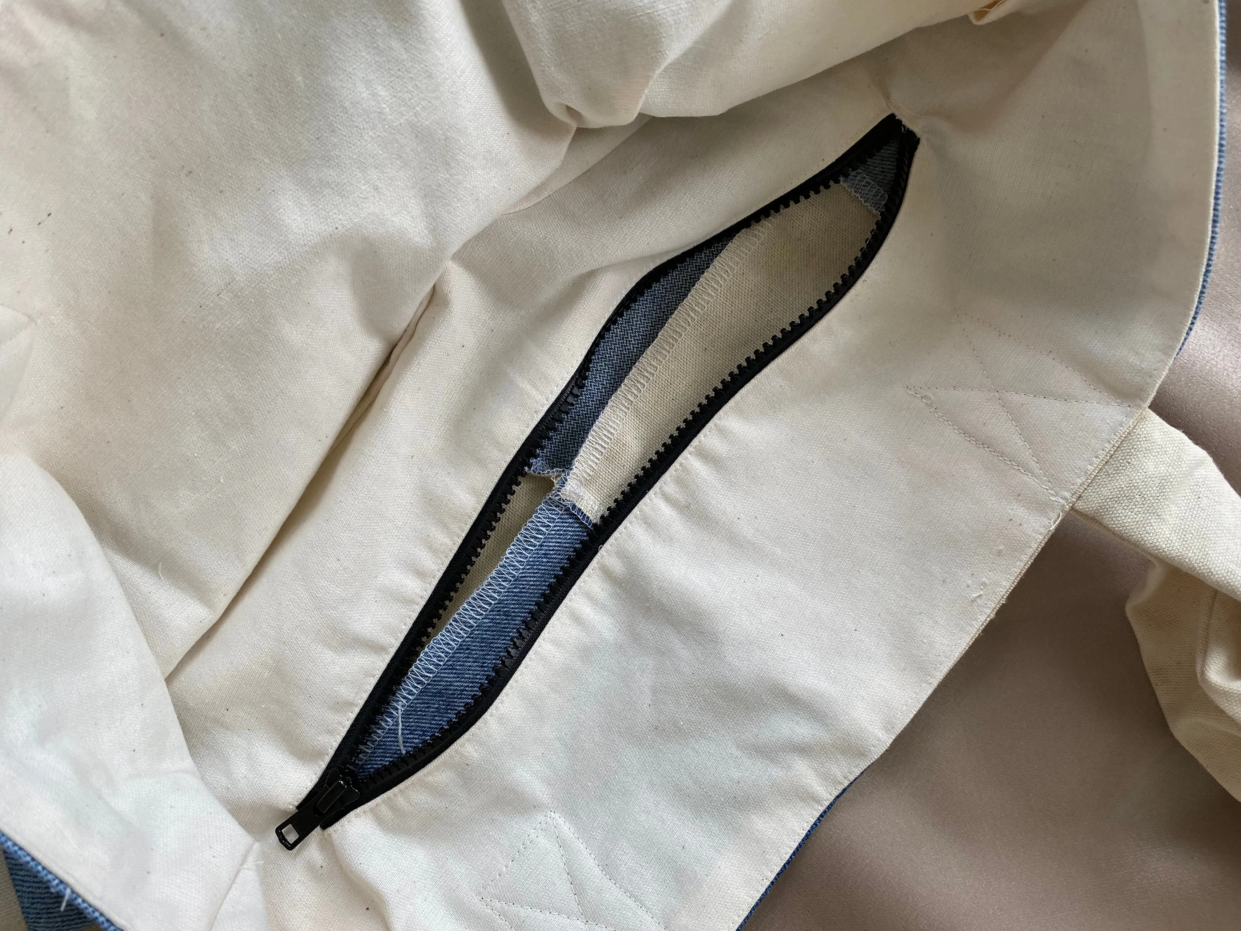 Denim / Canvas Patchwork Tote sold by Room Shop product image thumbnail 5