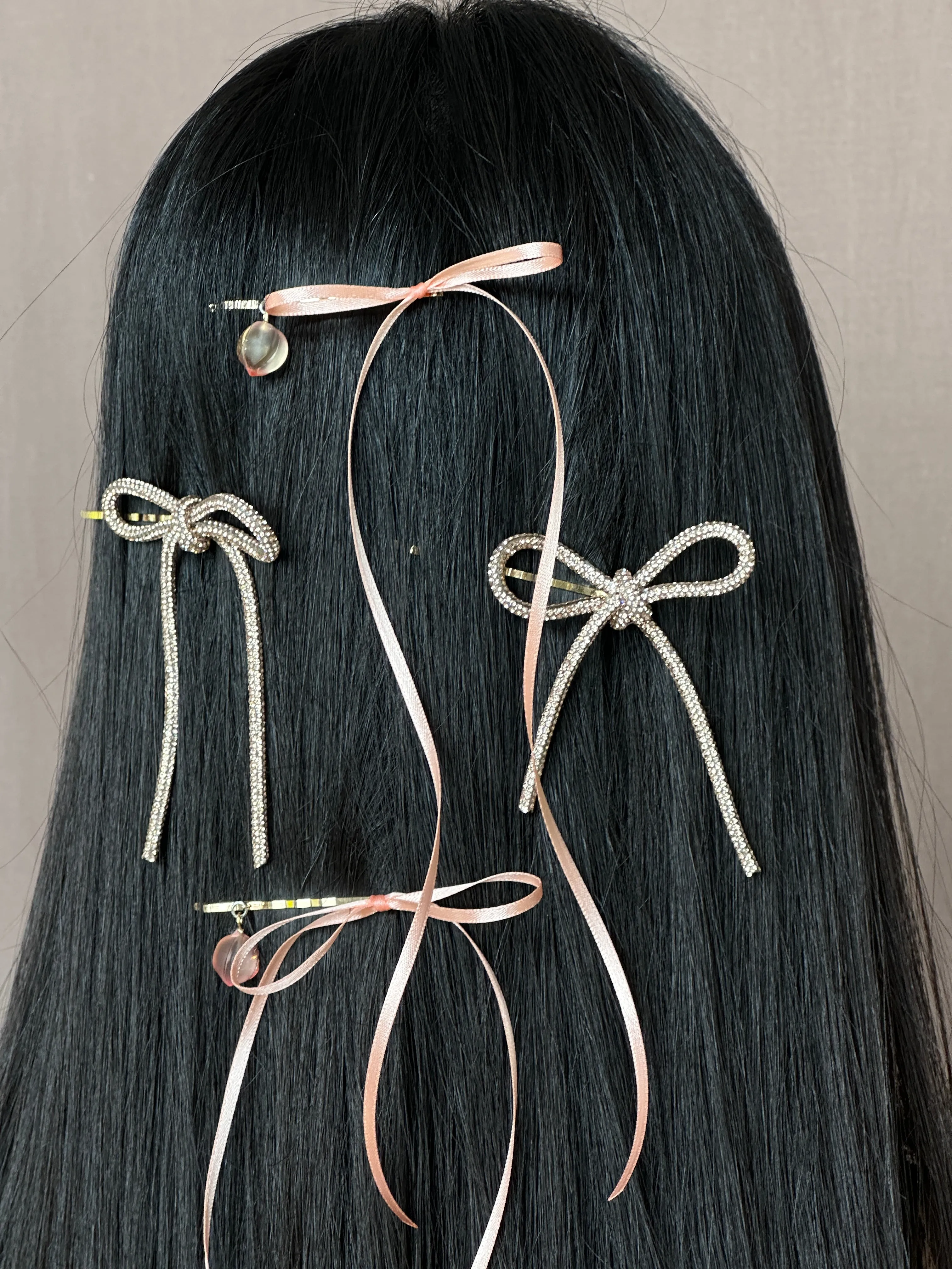 Rhinestone Bow Bobby Pins sold by Room Shop