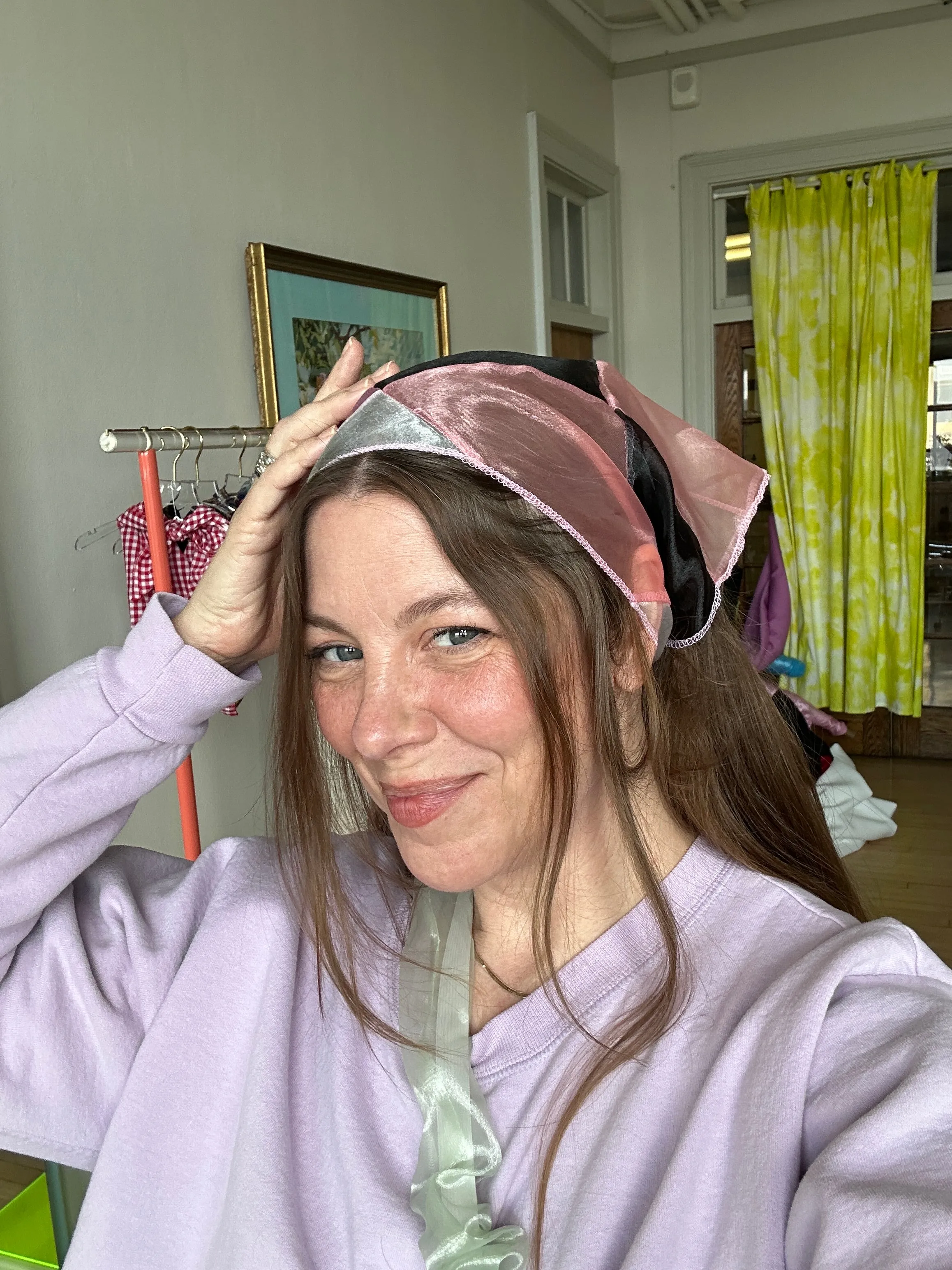 Sheer Patchwork Triangle Headscarf sold by Room Shop product image thumbnail 3