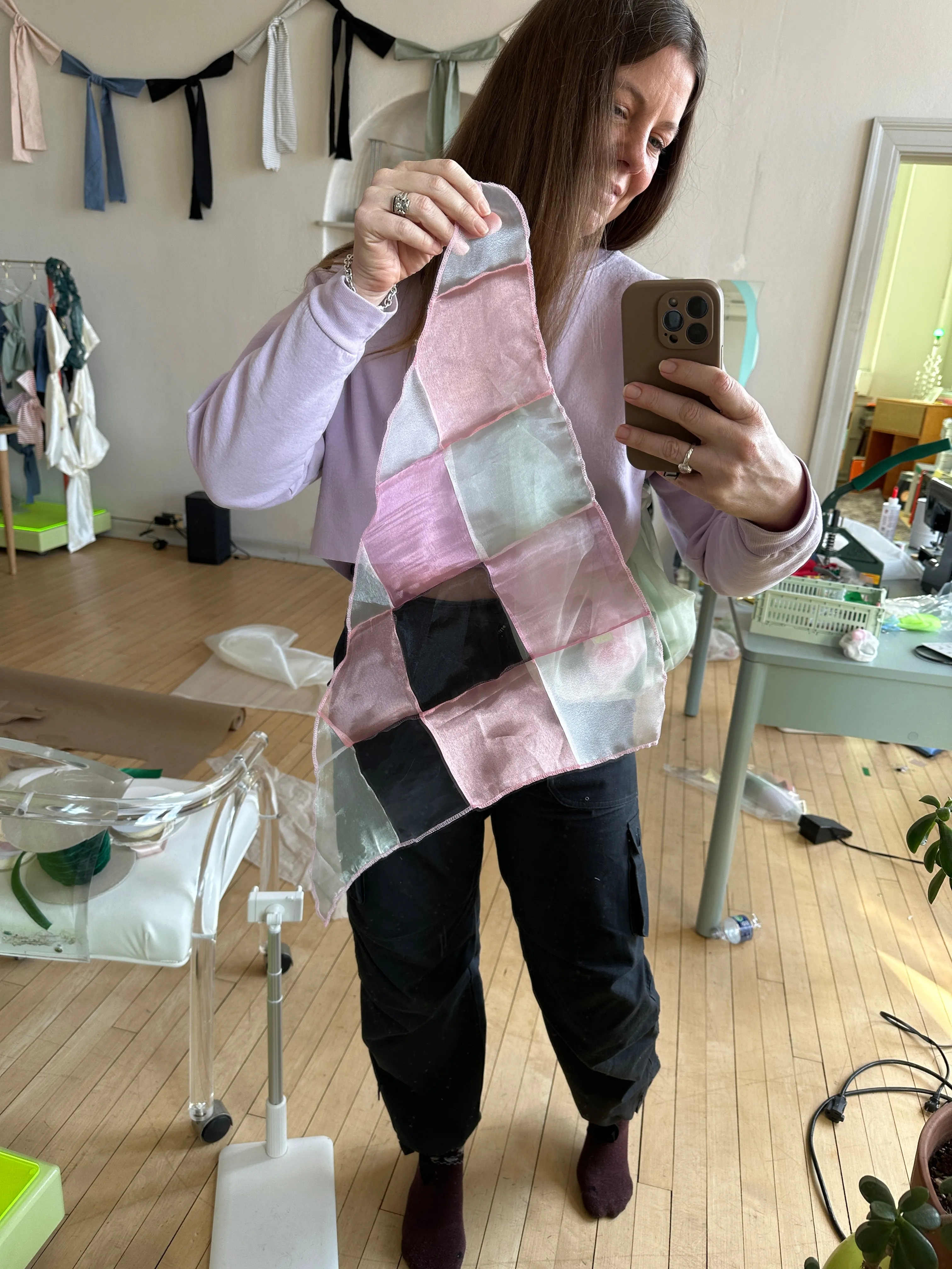 Sheer Patchwork Triangle Headscarf sold by Room Shop product image thumbnail 4