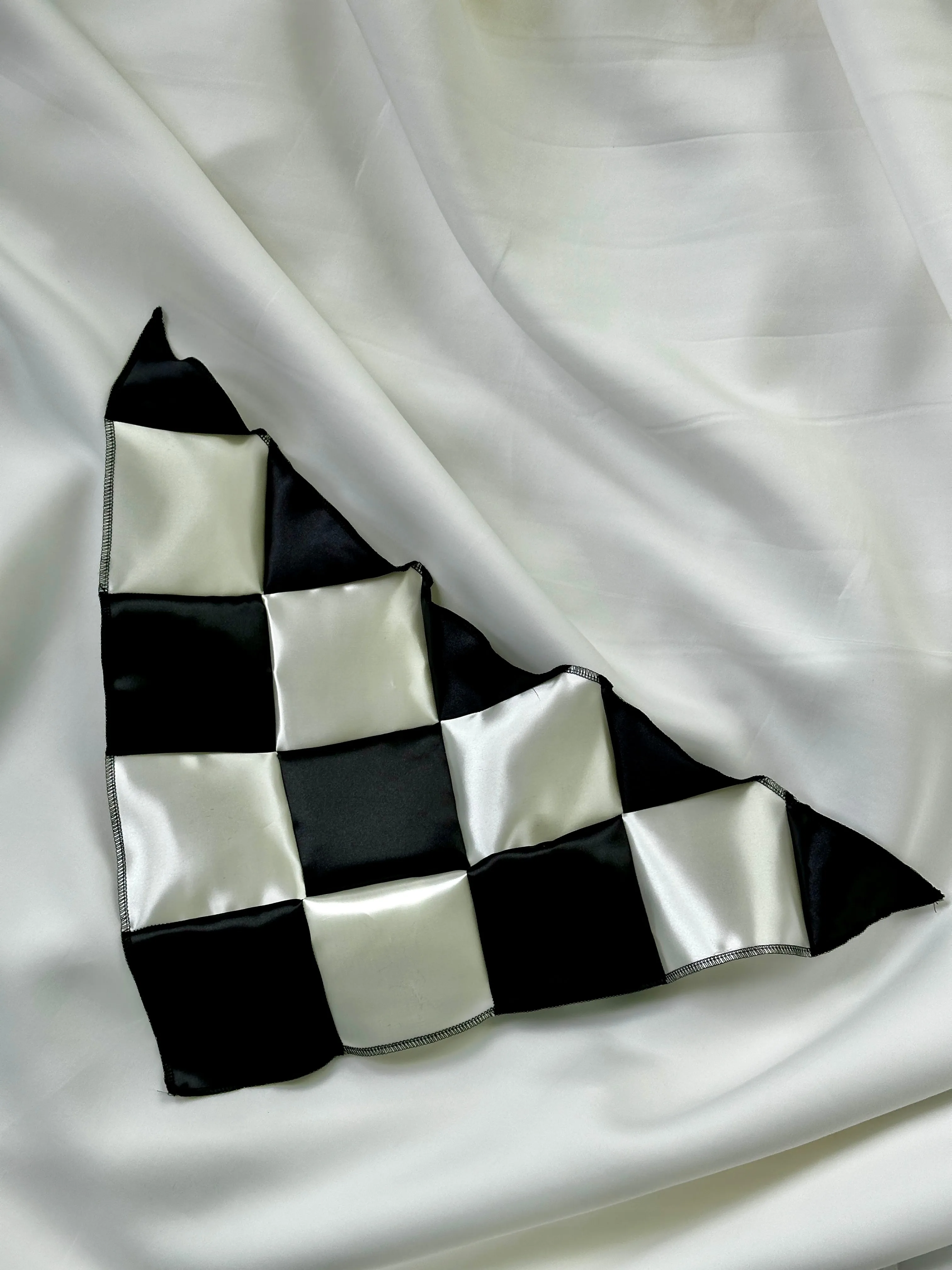 Satin Patchwork Triangle Headscarf sold by Room Shop product image thumbnail 5