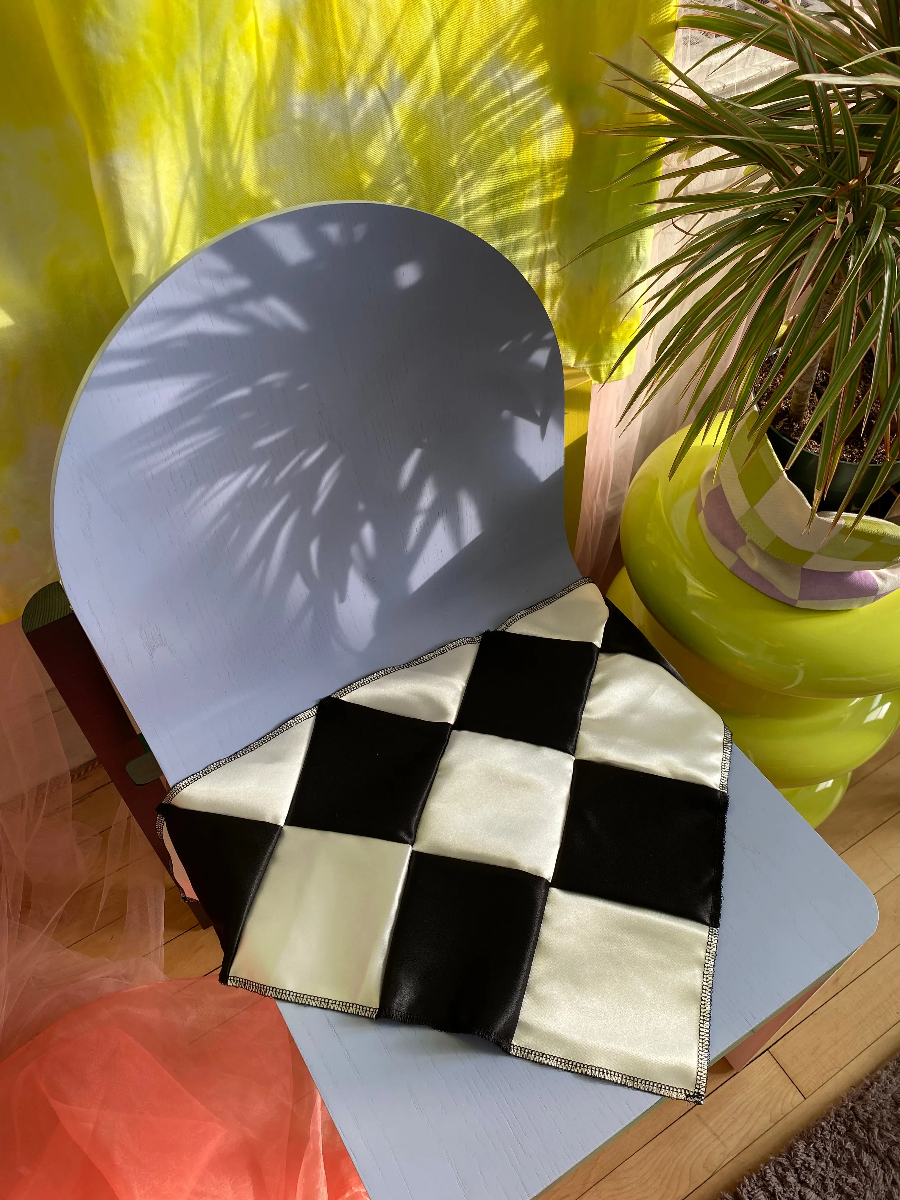 Satin Patchwork Triangle Headscarf sold by Room Shop