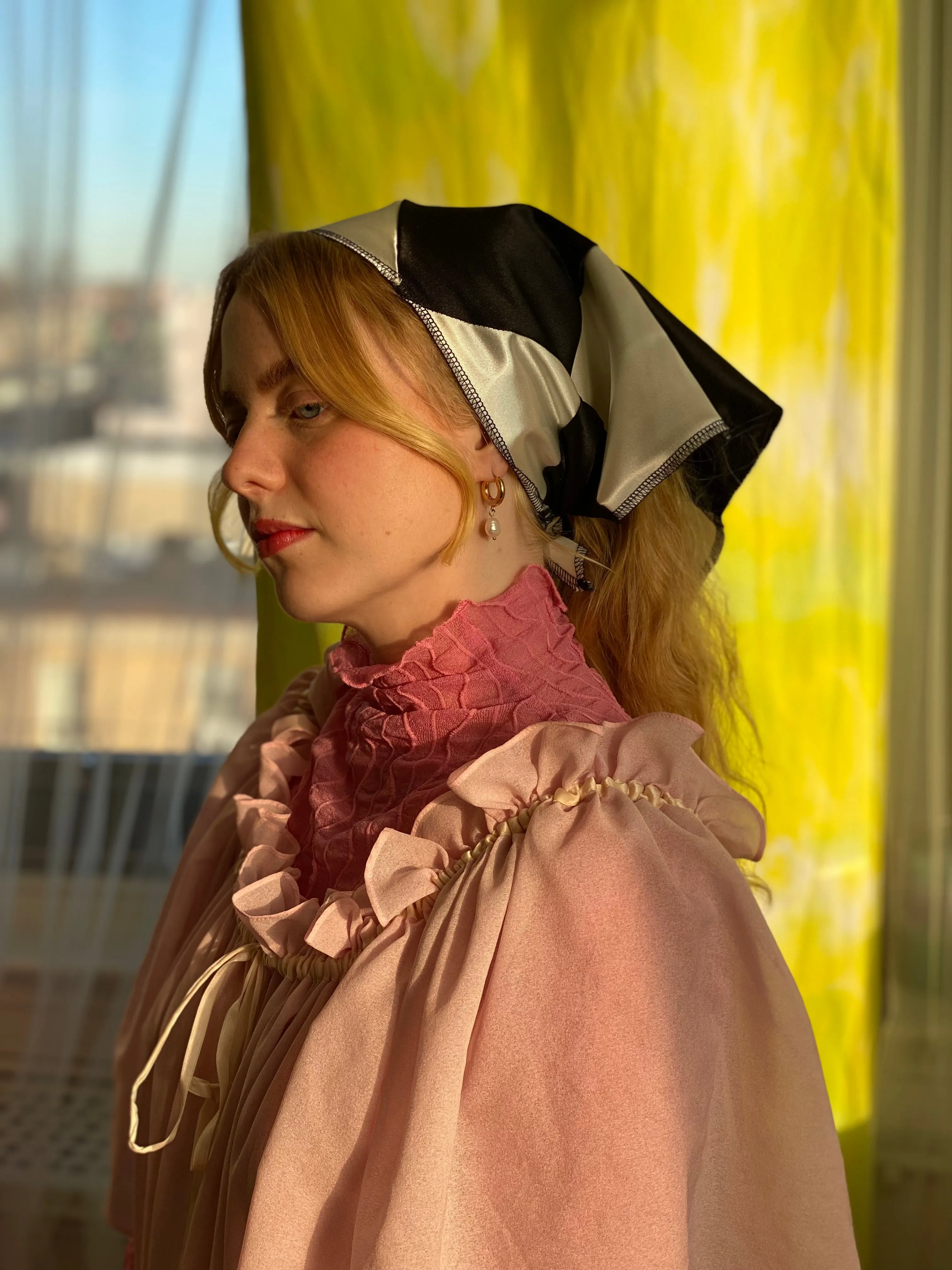 Satin Patchwork Triangle Headscarf sold by Room Shop product image thumbnail 2